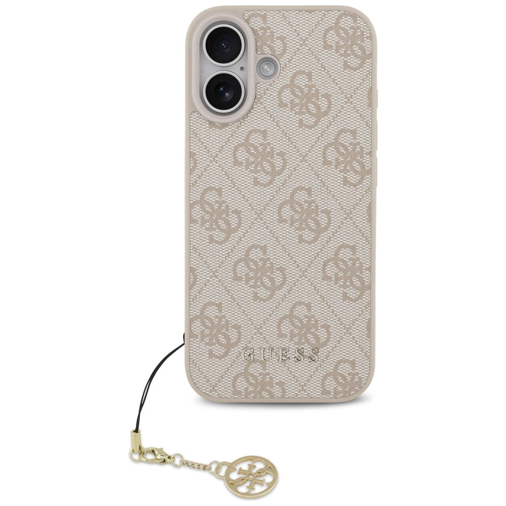 Guess iPhone 17 - 4G Charms Collection MagSafe - Θήκη με Επένδυση Συνθετικού Δέρματος - Pink - GUHMP17SGF4GCP