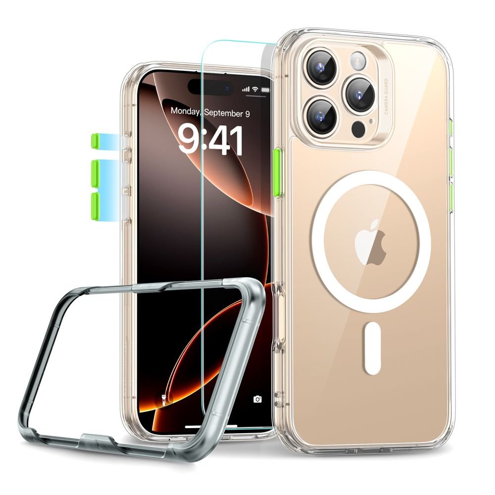 ESR iPhone 16 Pro - Classic Pro Halolock - Σετ με 1 Αντιχαρακτικό Γυαλί Οθόνης και Θήκη MagSafe - Διάφανη
