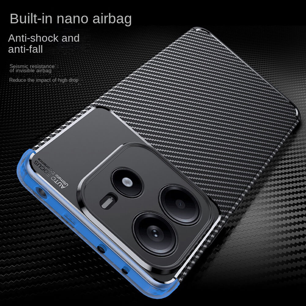 Techsuit Xiaomi Redmi Note 14 5G - CarbonFiber - Θήκη Σιλικόνης - Black