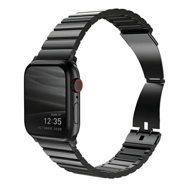 Uniq Λουράκι Apple Watch 2 / 3 / 4 / 5 / 6 / 7 / 8 / 9 / SE / SE 2 / Ultra / Ultra 2 - 42 / 44 / 45 / 49 mm Strova από Ανοξείδωτο Ατσάλι - Midnight Black