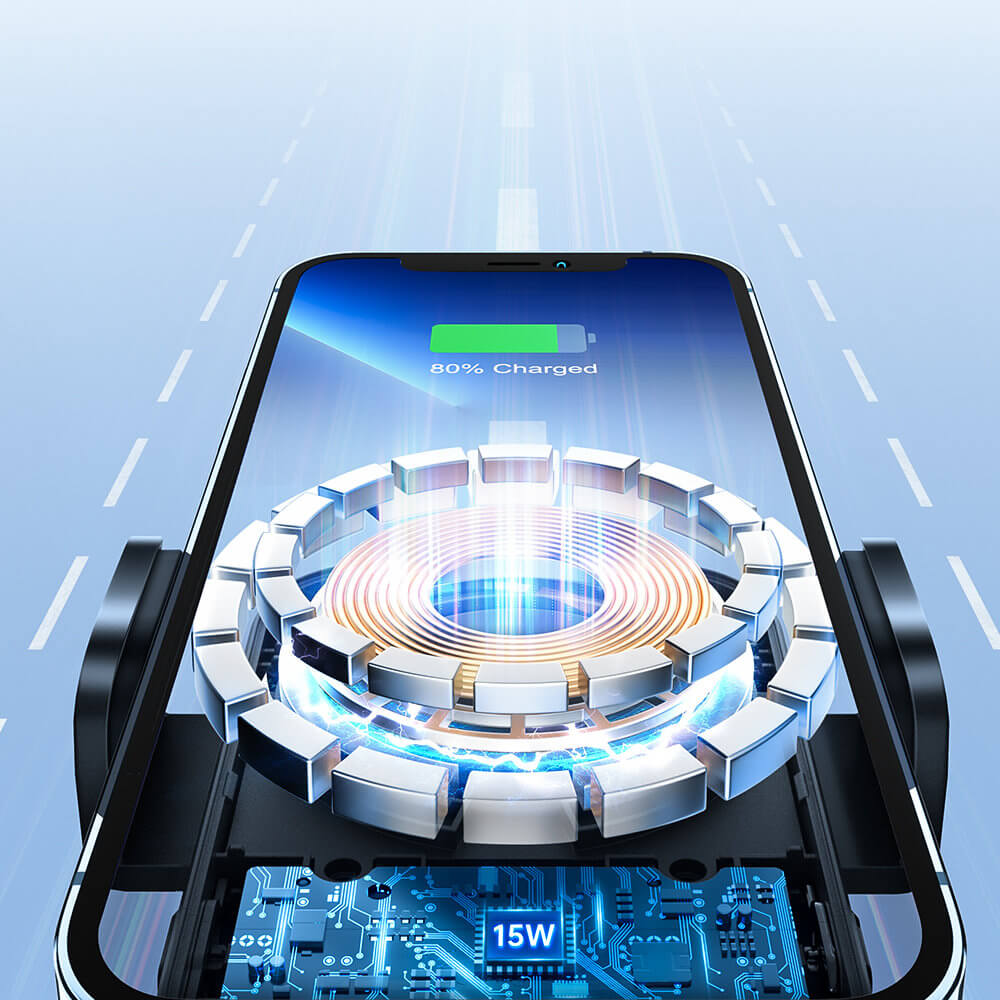 Joyroom Μαγνητική Βάση Αυτοκινήτου Αεραγωγού με Ασύρματη Φόρτιση MagSafe 15W - Black - JR-ZS295