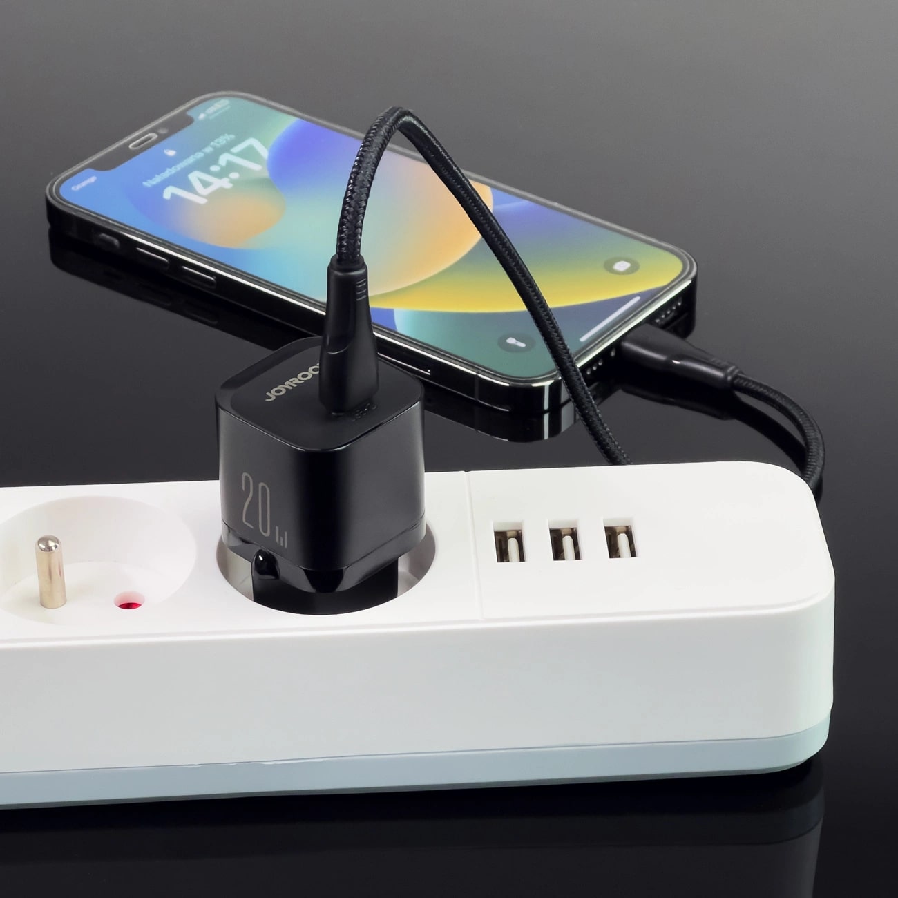 Joyroom Mini PD 20W Οικιακός Φορτιστής Γρήγορης Φόρτισης με Θύρα Type-C - Black - JR-TCF02