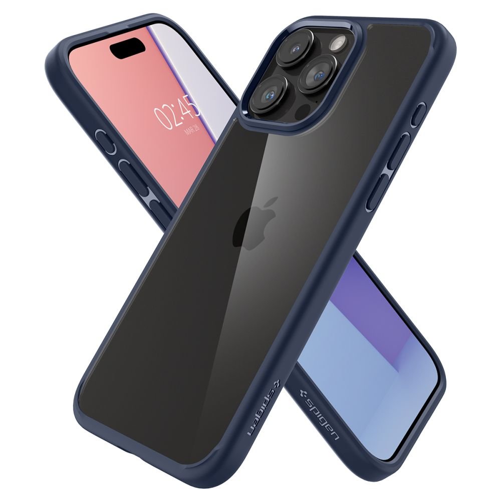 Spigen iPhone 15 Pro Ultra Hybrid Σκληρή Θήκη με Πλαίσιο Σιλικόνης - Navy Blue