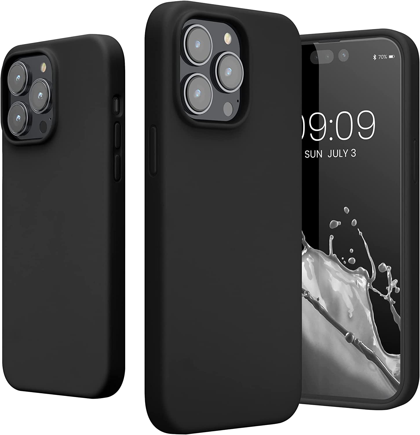 KW iPhone 14 Pro Max Θήκη Σιλικόνης Rubberized TPU - Black - 59074.01