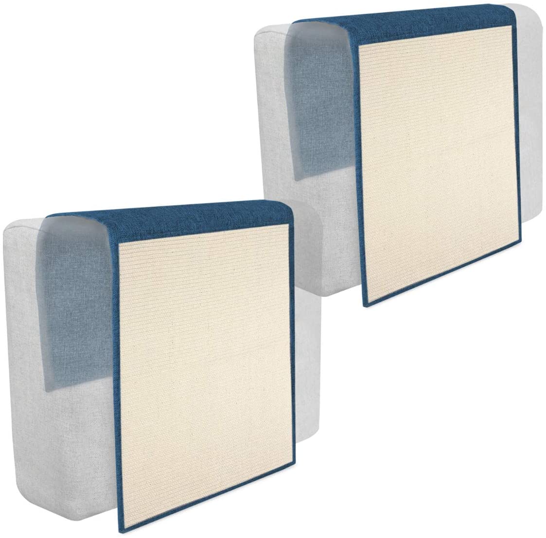 Navaris Cat Scratch Mats Sofa Shield Σετ με 2 Προστατευτικά Καναπέ από Γρατζουνιές Γάτας - 130 x 45 cm - Blue / White - 46354.04.17