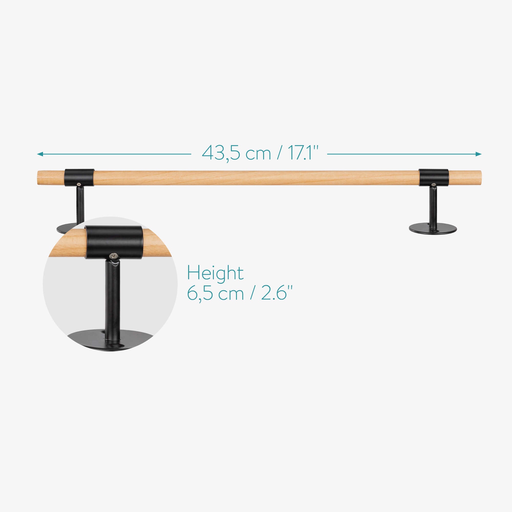 Navaris Επιτοίχια Βάση Στήριξης για Πετσέτα - Light Brown / Black - 54196.01