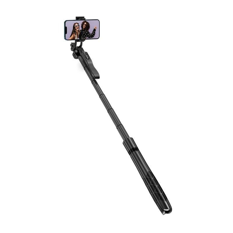 Crong SelfieGo Ultra Ασύρματο Selfie Stick Τρίποδο με Τηλεχειριστήριο Bluetooth - Black