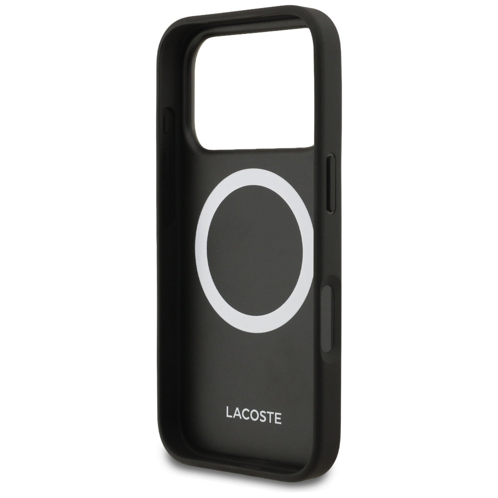 Lacoste iPhone 17 Pro - Petit Pique Lacquer Logo MagSafe - Σκληρή Θήκη με Πλαίσιο Σιλικόνης - Black