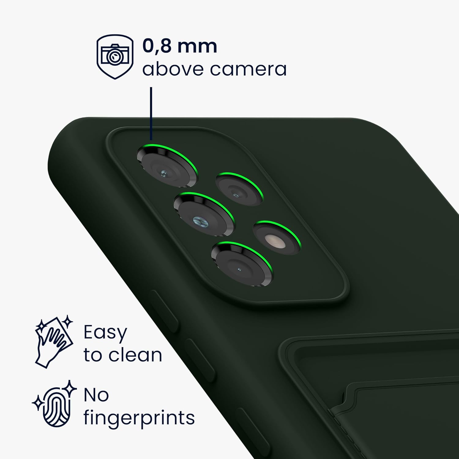 KW Samsung Galaxy A53 5G Θήκη Σιλικόνης TPU με Υποδοχή για Κάρτα - Dark Green