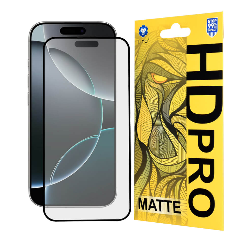 Lito iPhone 16 Pro HD Pro Matte Αντιχαρακτικό Γυαλί Οθόνης - Black