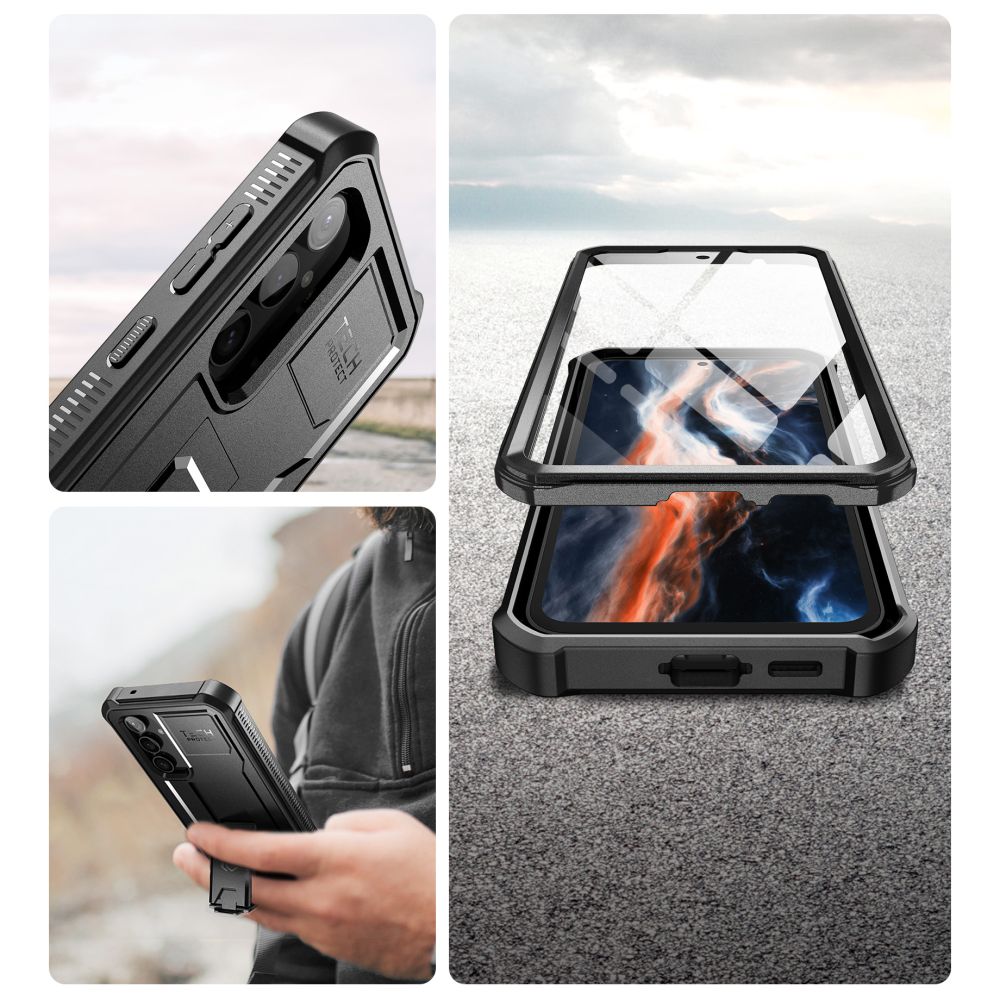Tech - Protect Samsung Galaxy S23 FE Kevlar Pro Θήκη 360 Full Body με Προστασία Οθόνης και Stand - Black