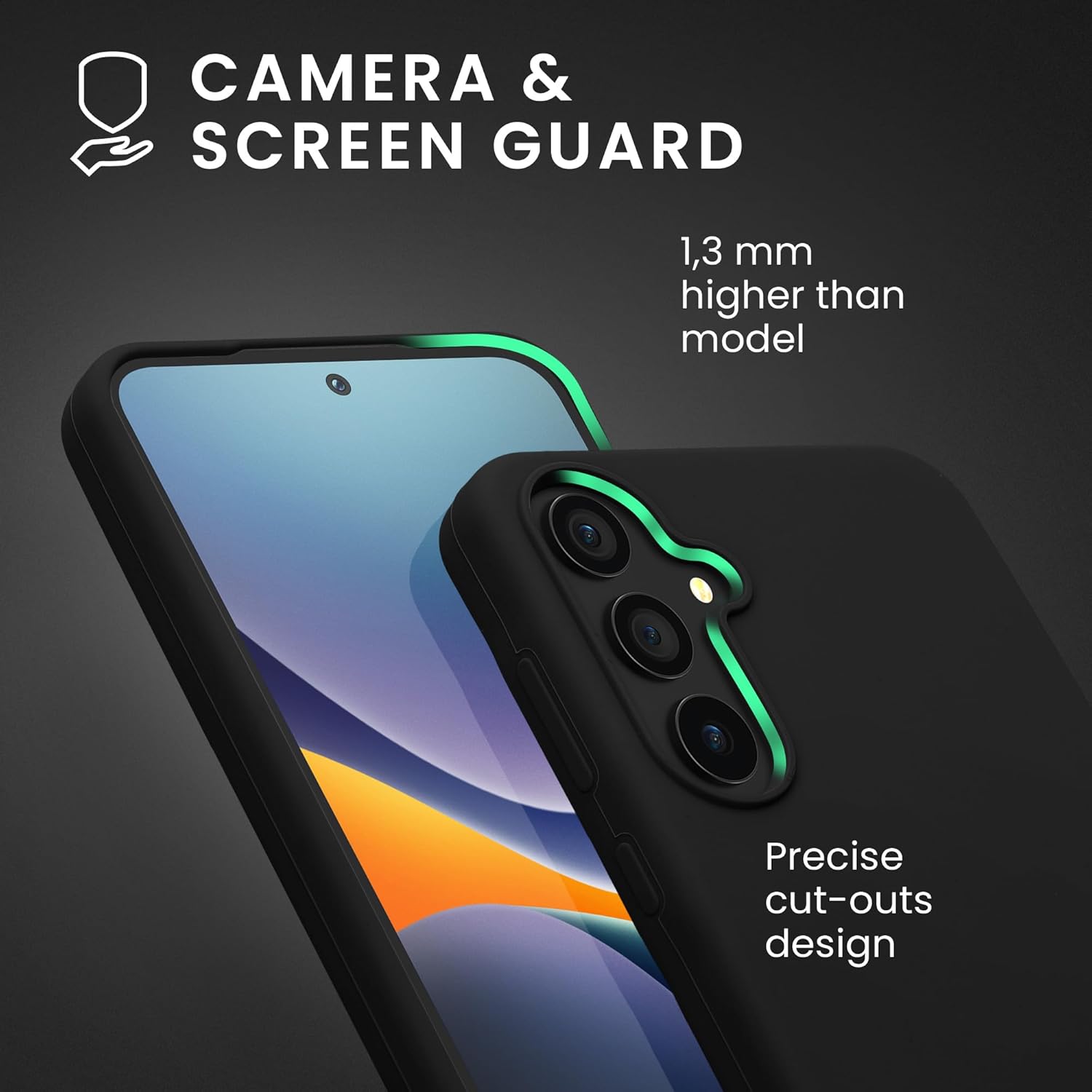 KW Samsung Galaxy A55 5G Θήκη Σιλικόνης Rubberized TPU - Black