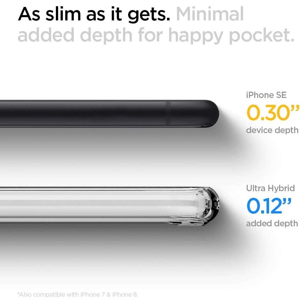 Spigen iPhone SE 2022 / SE 2020 / 7 / 8 Ultra Hybrid Σκληρή Θήκη με Πλαίσιο Σιλικόνης - Crystal Clear