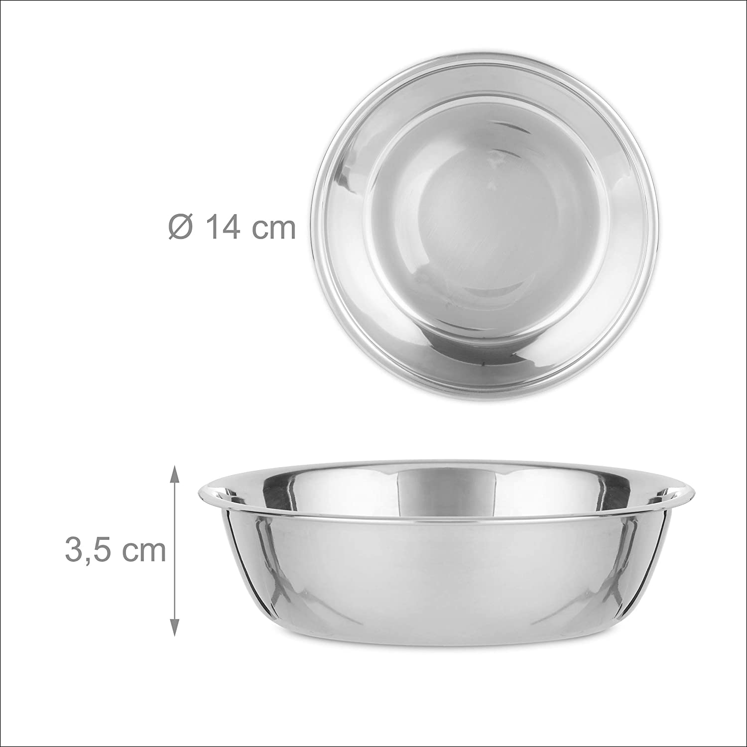 Relaxdays Σετ με 2 Μπολ από Ανοξείδωτο Ατσάλι σε Βάση από Μπαμπού για Κατοικίδια - 300 ml - Natural - 4052025916121