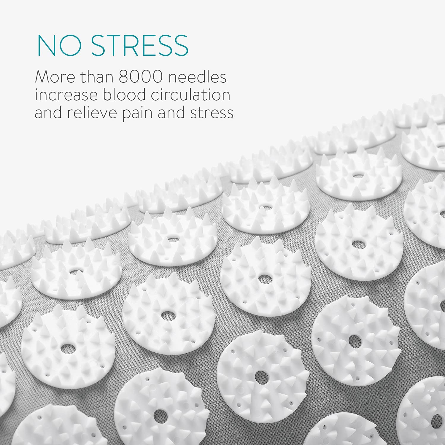 Navaris Σετ 2 σε 1 Χαλάκι και Μαξιλάρι Μασάζ με Τσάντα Αποθήκευσης - Grey / White - 43899.70.01