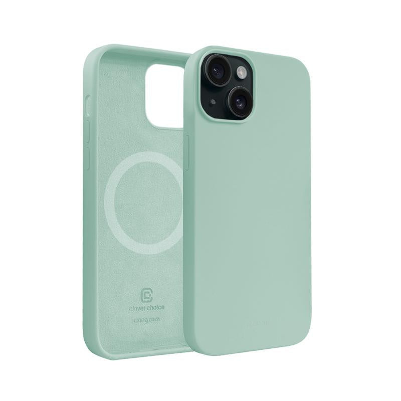 Crong iPhone 15 Color Cover Magnetic - Θήκη Σιλικόνης με MagSafe - Mint