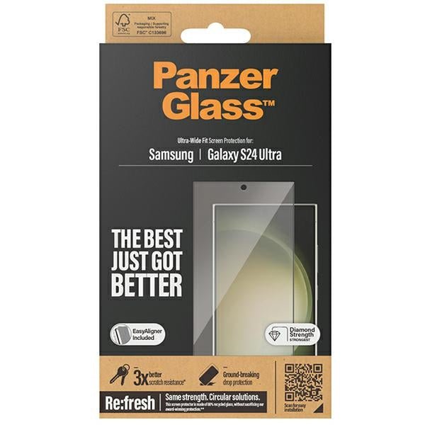 PanzerGlass Samsung Galaxy S24 Ultra - Ultra - Wide Fit Easy Aligner Case Friendly Αντιχαρακτικό Γυαλί Οθόνης - Διάφανο