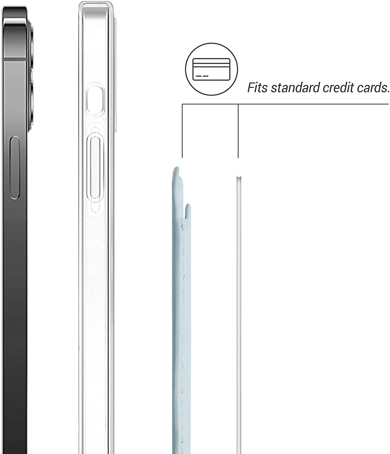 KW iPhone Θήκη από Συνθετικό Δέρμα για Πιστωτικές Κάρτες - Light Blue - 54606.23