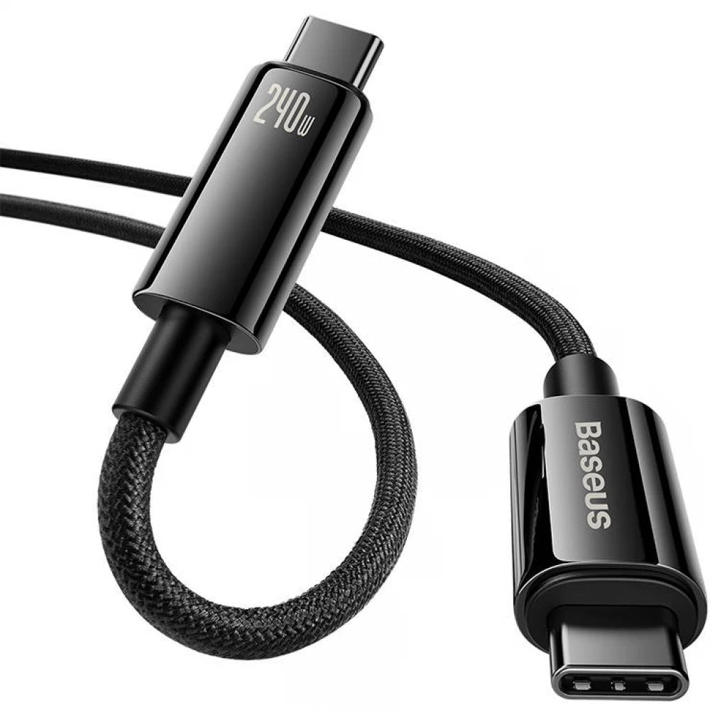 Baseus Καλώδιο Γρήγορης Φόρτισης 240W Type - C to Type - C - 1M - Tungsten Gold Series - Black