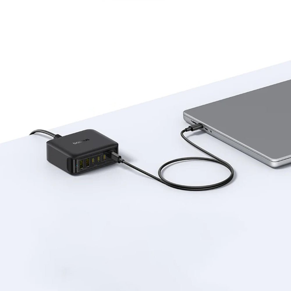 Baseus Οικιακός Φορτιστής Γρήγορης Φόρτισης 120W GaN με 4 Θύρες Type - C και 2 Θύρες USB - EnerFill FH21 - Black