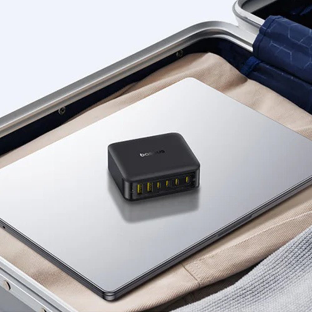 Baseus Οικιακός Φορτιστής Γρήγορης Φόρτισης 120W GaN με 4 Θύρες Type - C και 2 Θύρες USB - EnerFill FH21 - Black
