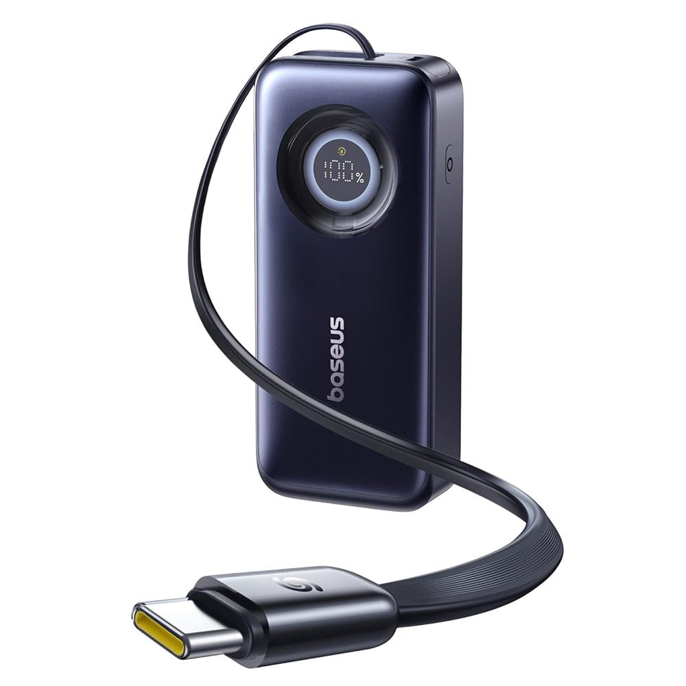 Baseus Power Bank 20000mAh 67W με Οθόνη και Ενσωματωμένο Καλώδιο Type - C - Enercore CR11 - Black