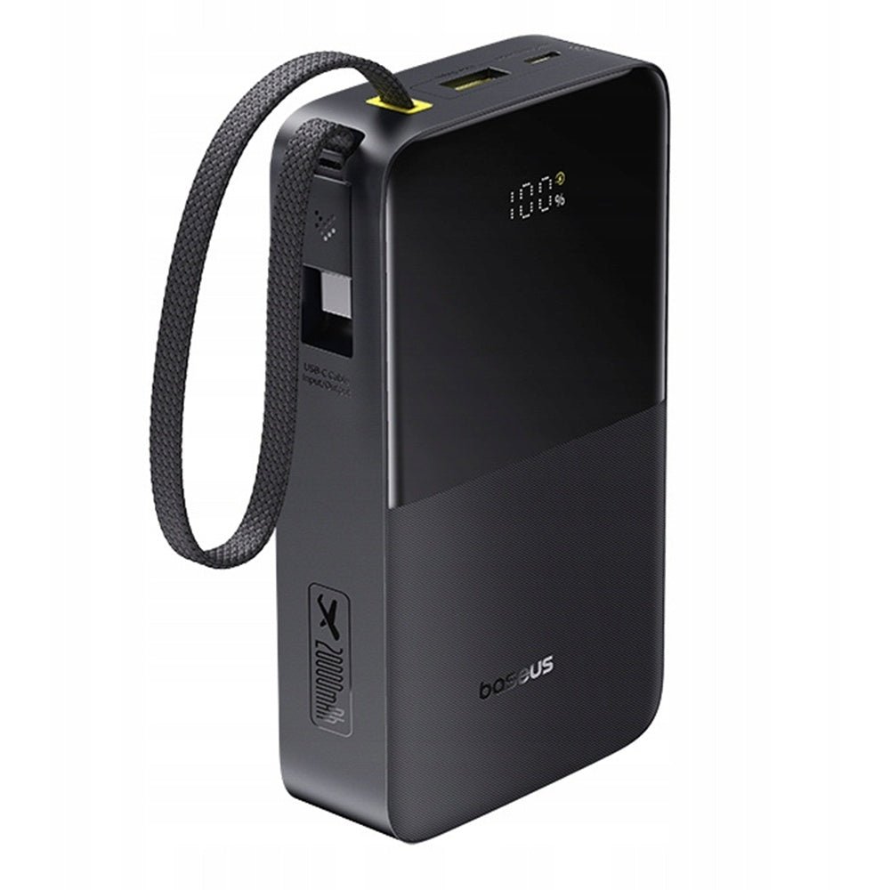 Baseus PowerBank 20000mAh 22.5W με Ενσωματωμένo Καλώδιo Type-C - EnerFill Bipow2 Pro - Cosmic Black