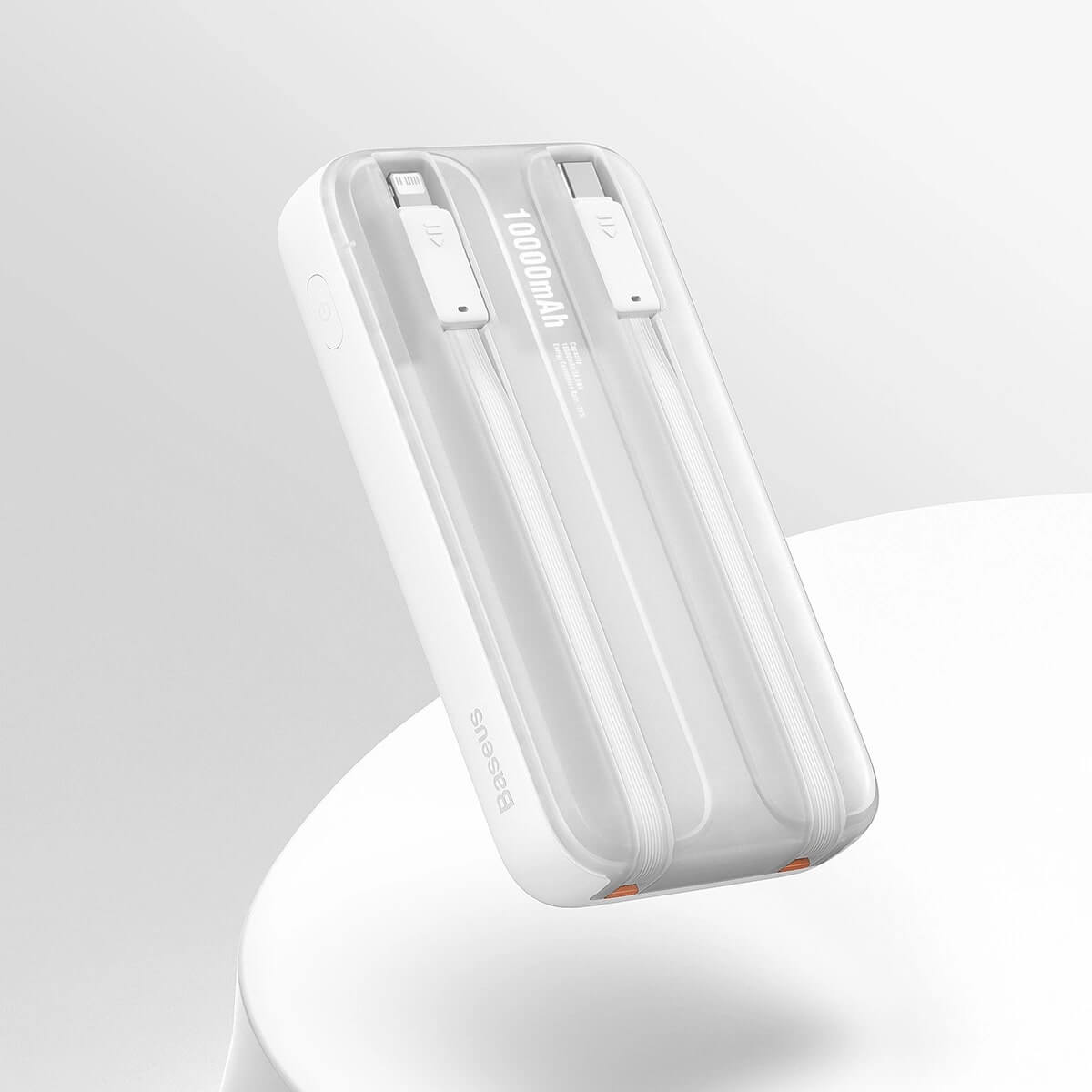 Baseus Comet Series Power Bank 10000mAh 22.5W με Ενσωματωμένα Καλώδια Type-C και Lightning - White - PPMD020002