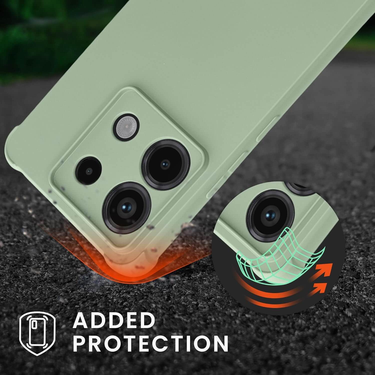 KW Xiaomi Redmi Note 13 Pro 5G / Poco X6 5G Θήκη Σιλικόνης TPU με Λουράκι - Grey Green