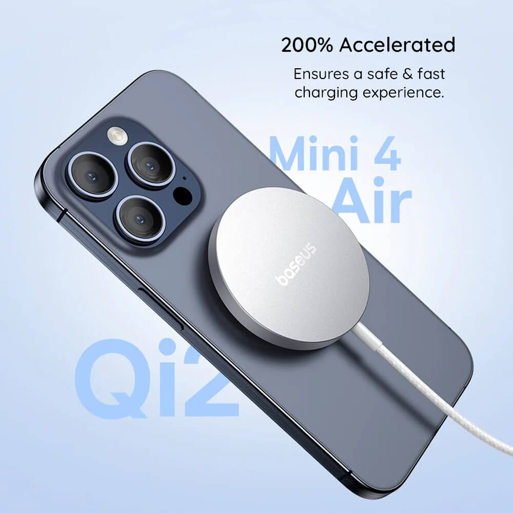 Baseus Simple Mini4 Air 15W Ασύρματος Φορτιστής MagSafe - Frost Silver