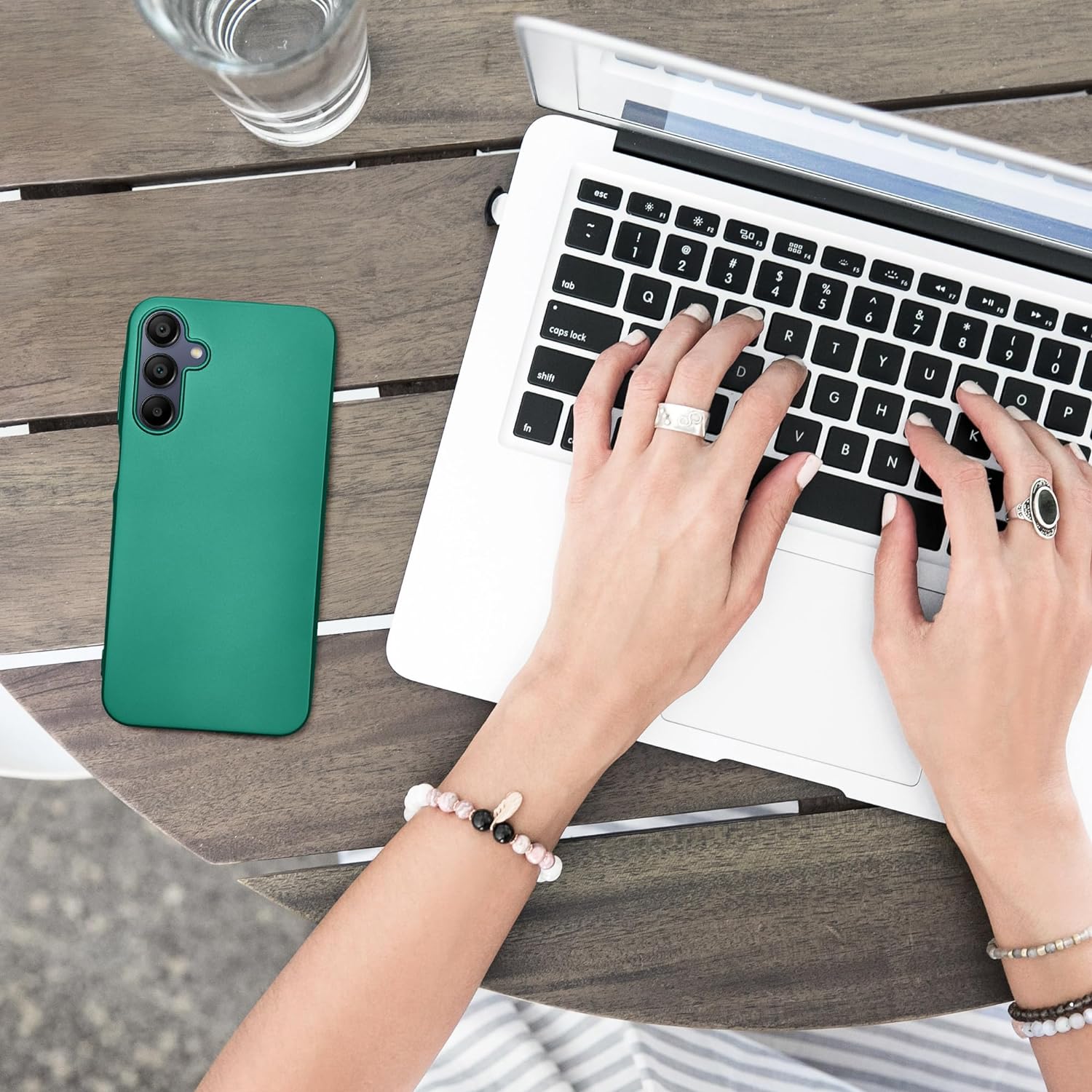 KW Samsung Galaxy A15 4G / A15 5G Θήκη Σιλικόνης TPU - Metallic Dark Green - KWM000021MJ004C