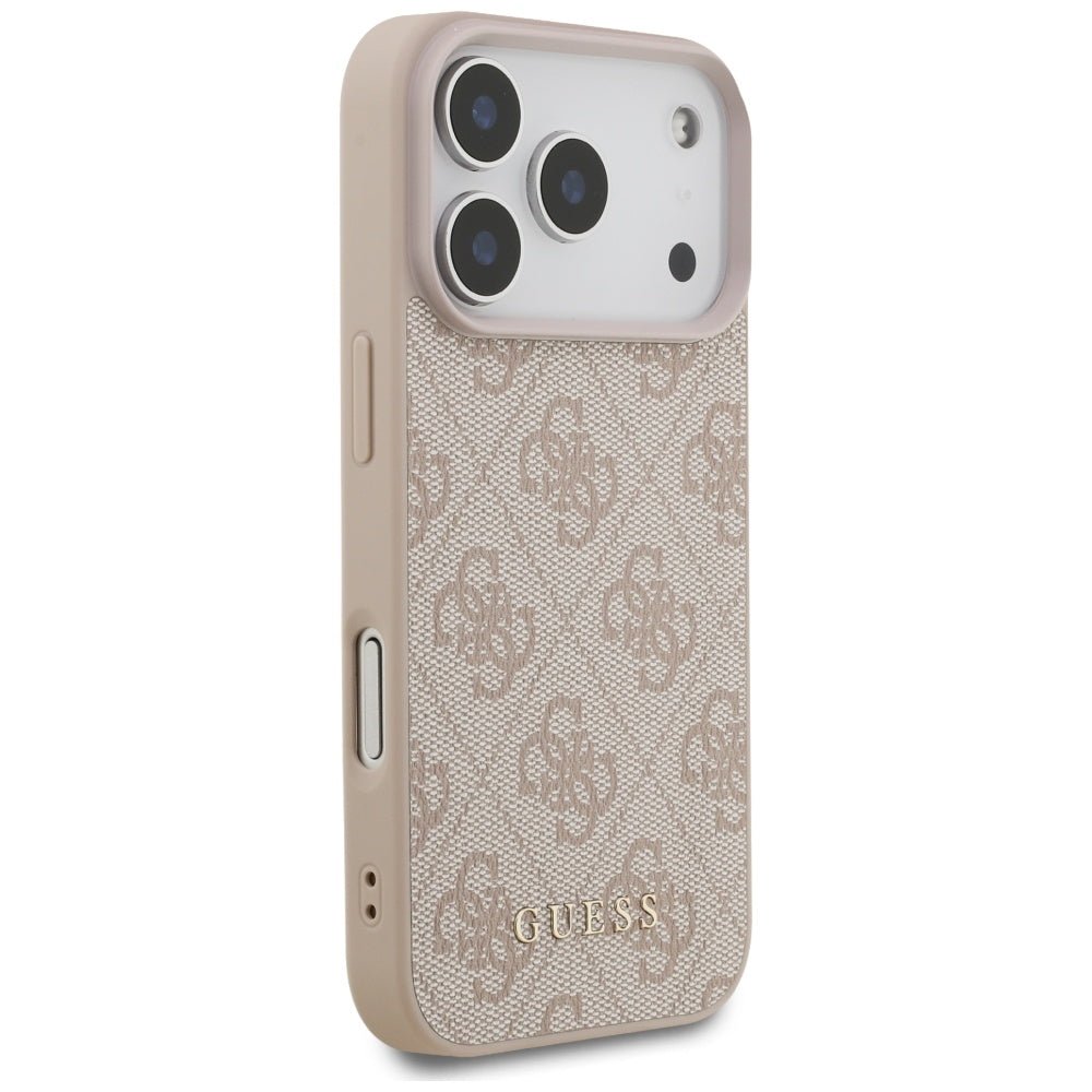 Guess iPhone 17 Pro - 4G Classic - Σκληρή Θήκη με Πλαίσιο Σιλικόνης και Επένδυση Συνθετικού Δέρματος - Pink - GUHCP17LG4GFPI