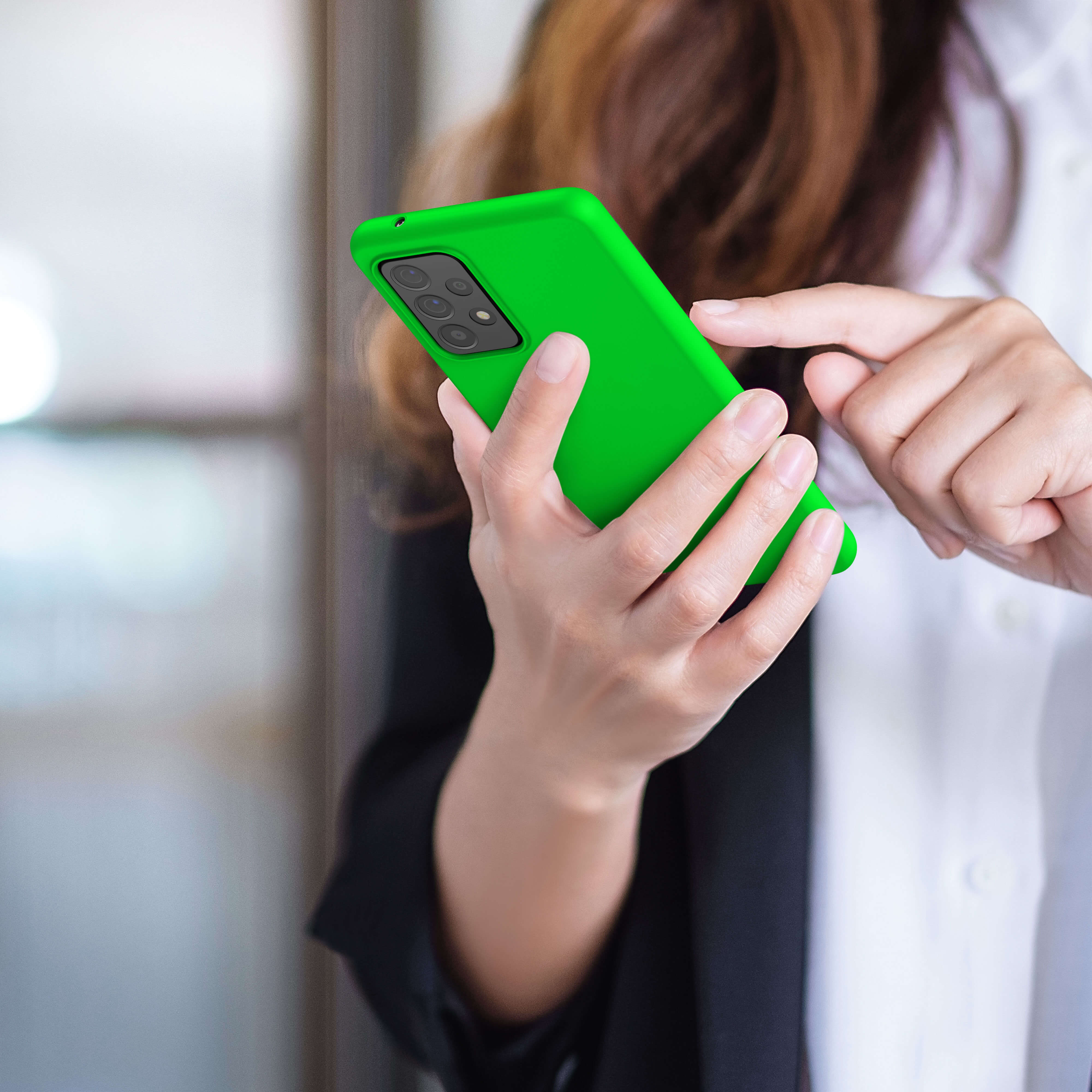 KW Samsung Galaxy A52 / A52 5G / A52s 5G Θήκη Σιλικόνης TPU - Neon Green - 54346.44