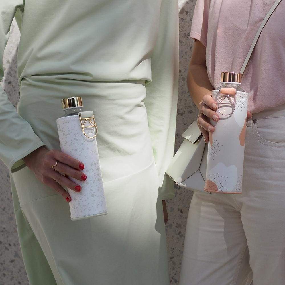 Equa Mismatch Heavens Γυάλινο Μπουκάλι Νερού με Θήκη από Δερματίνη - 750ml - Heavens / Διάφανο