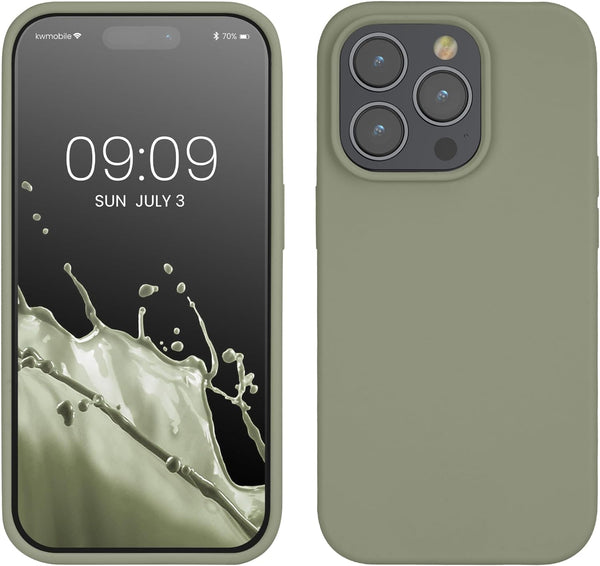 KW iPhone 14 Pro Θήκη Σιλικόνης Rubberized TPU - Grey Green