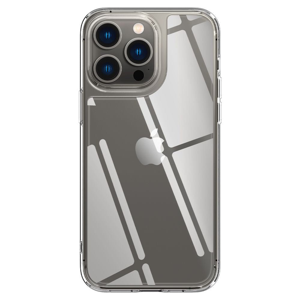Spigen iPhone 14 Pro Max Quartz Hybrid Θήκη με Πλαίσιο Σιλικόνης και Όψη Γυαλιού Tempered Glass - Crystal Clear