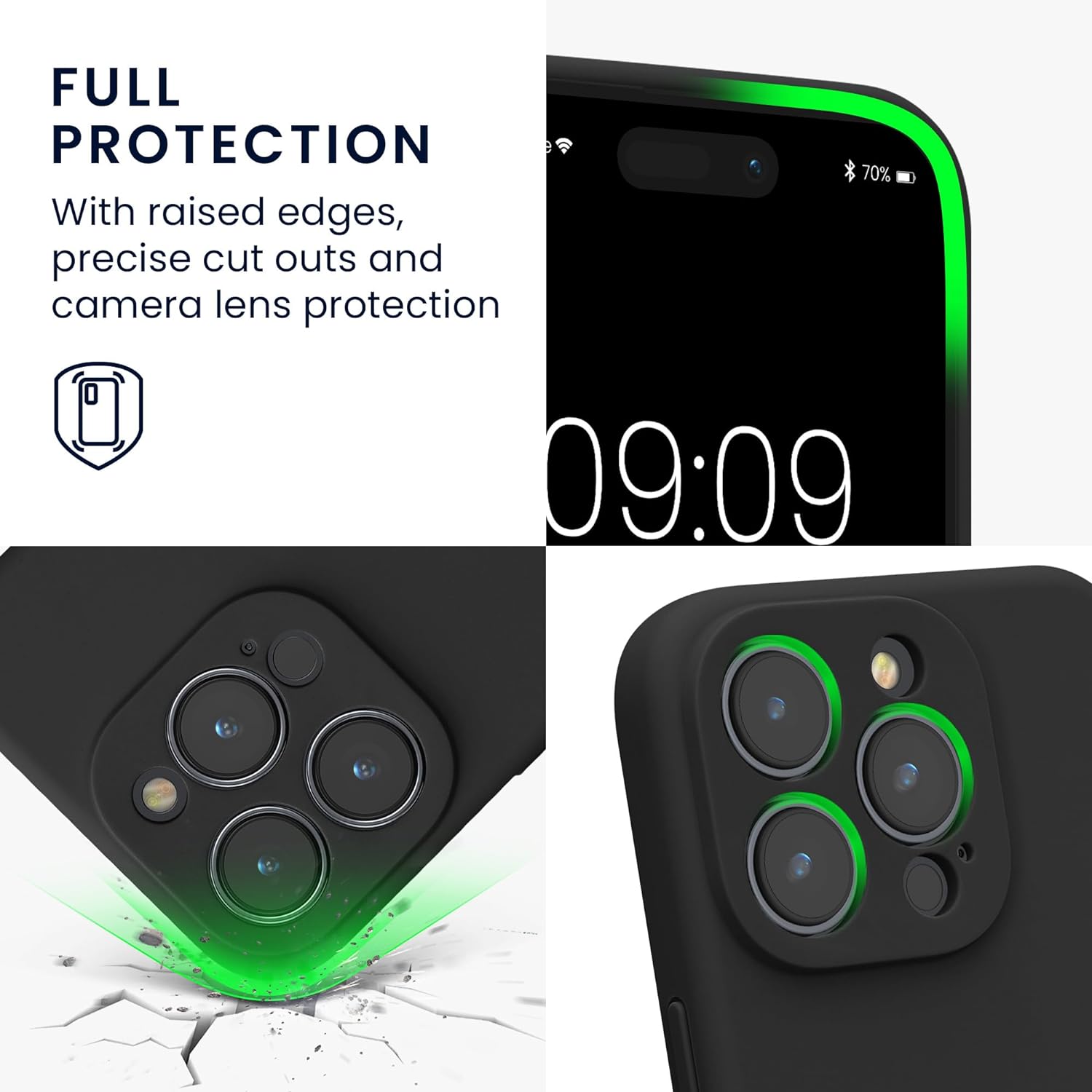 KW iPhone 15 Pro Θήκη Σιλικόνης Rubberized TPU - Black