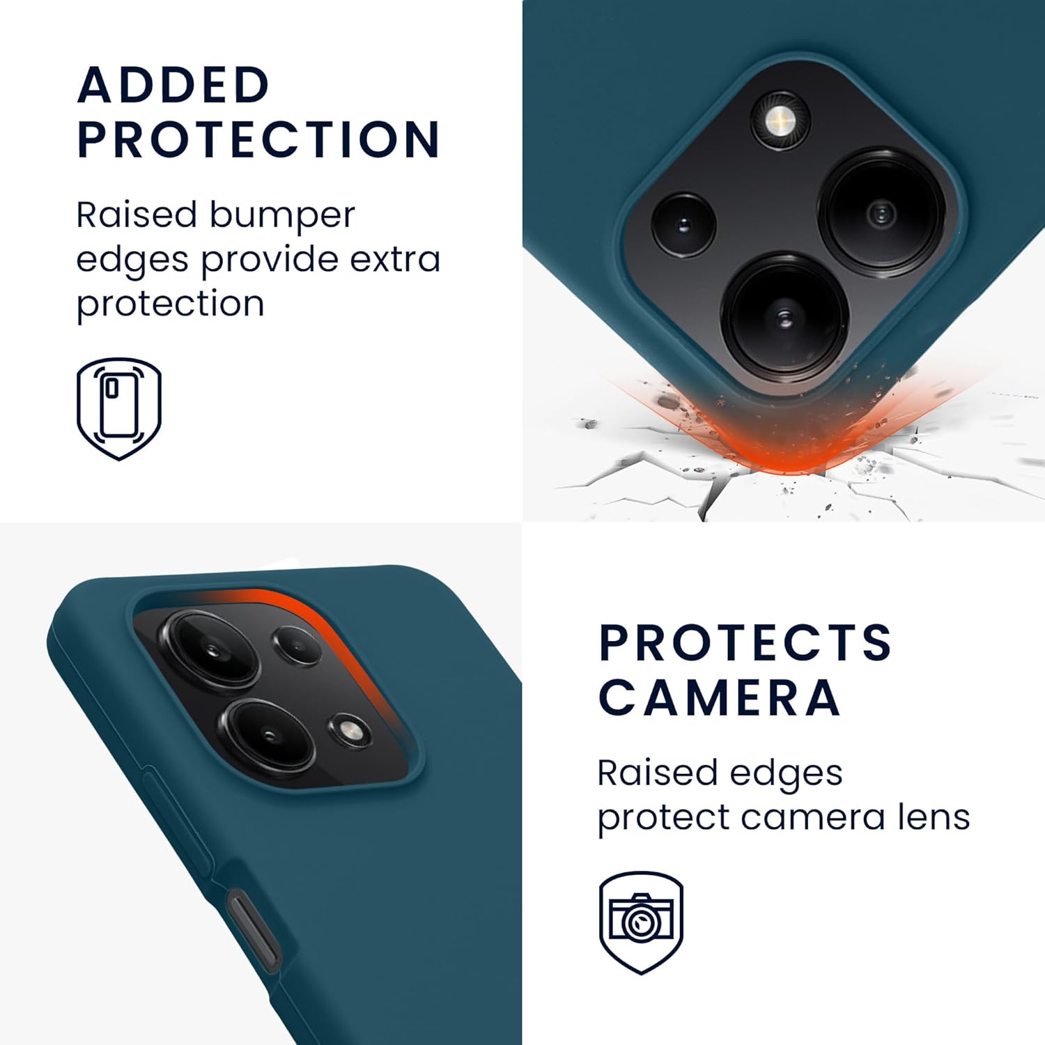 KW Xiaomi Redmi Note 13 4G Θήκη Σιλικόνης Rubberized TPU - Petrol Matte