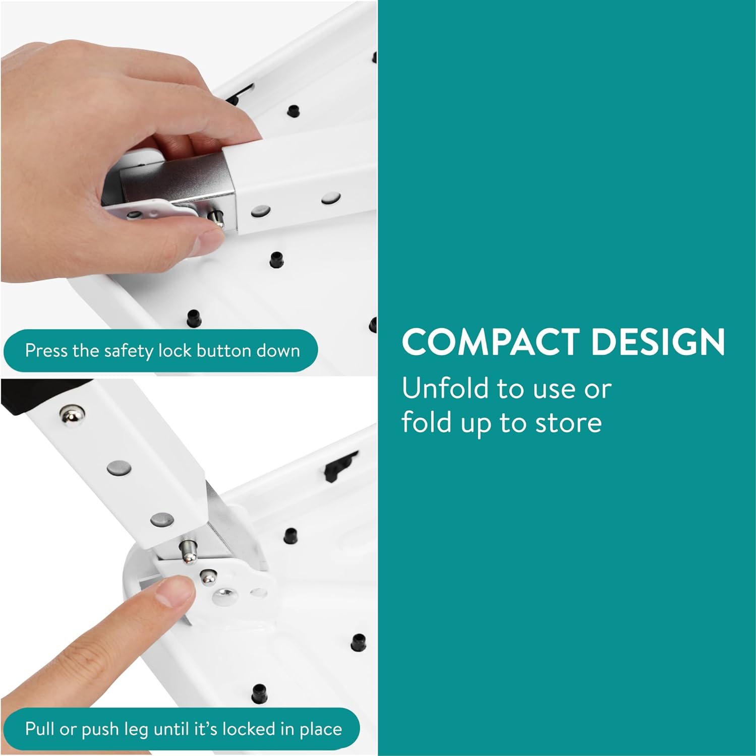 Navaris Αναδιπλούμενο Σκαλοπάτι / Σκαμπό με Pυθμιζόμενο Ύψος - White - 61657.02