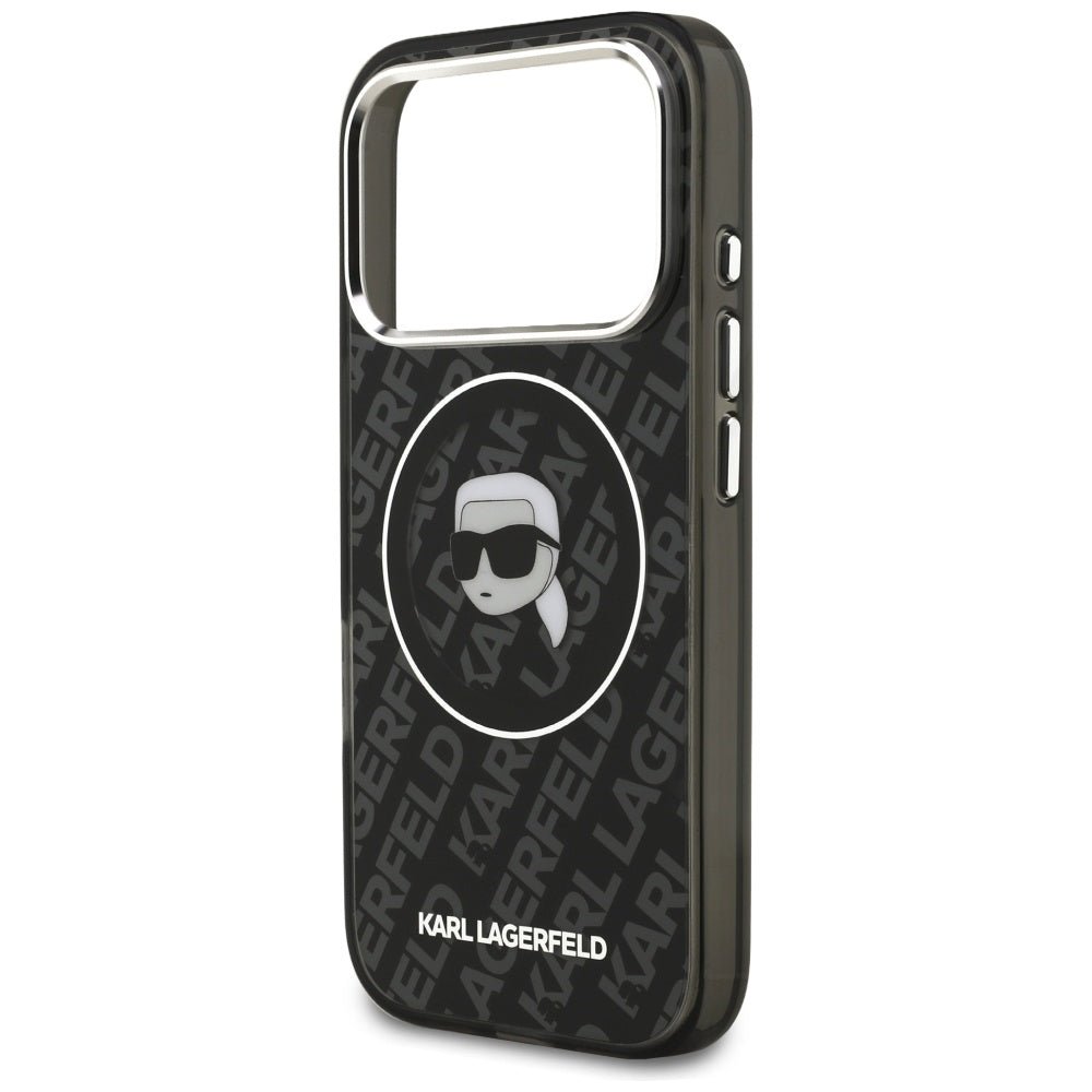 Karl Lagerfeld iPhone 17 Pro - IML Karl Head Logo MagSafe - Σκληρή Θήκη με Πλαίσιο Σιλικόνης - Black - KLHMP17LHMKBKHOK
