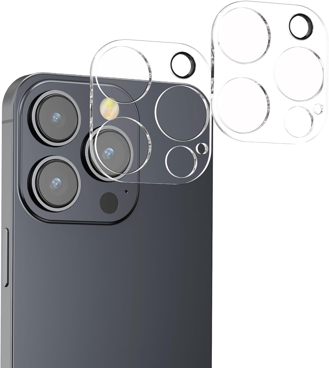 KW iPhone 15 Pro Real Glass Αντιχαρακτικό Γυαλί για την Κάμερα - 2 Τεμάχια - Διάφανα - 62004.1