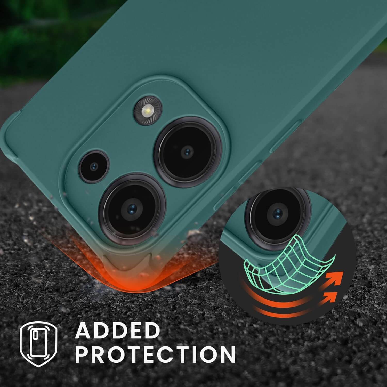 KW Xiaomi Redmi Note 13 Pro 4G Θήκη Σιλικόνης TPU με Λουράκι - Petrol