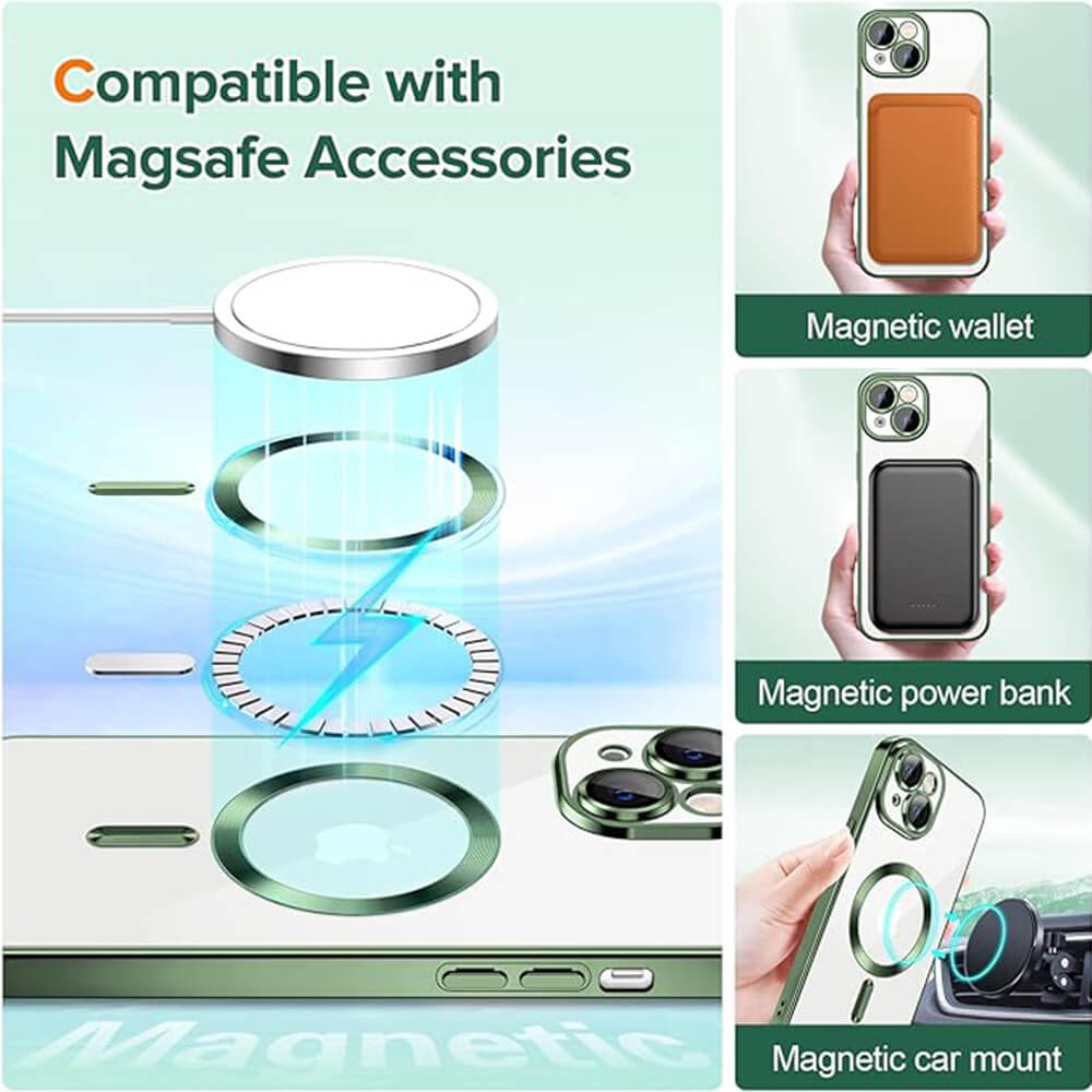 Techsuit iPhone 15 - Luxury Crystal MagSafe - Θήκη Σιλικόνης - Deep Green