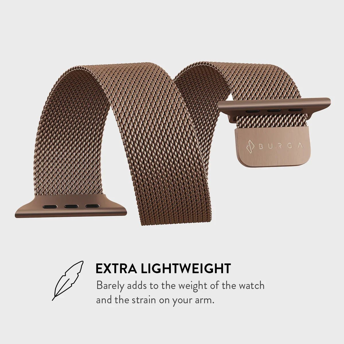 Burga Λουράκι Apple Watch 4/5/6/7/8/9/10/11 - SE (1/2/3) - Ultra (1/2/3) – 44/45/46/49mm - Metal Mesh - Rose Gold