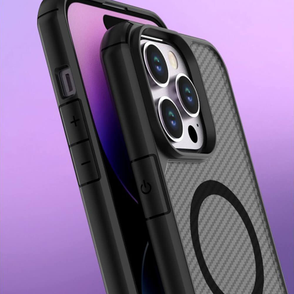 Techsuit iPhone 15 - CarbonFuse MagSafe - Σκληρή Θήκη - Black