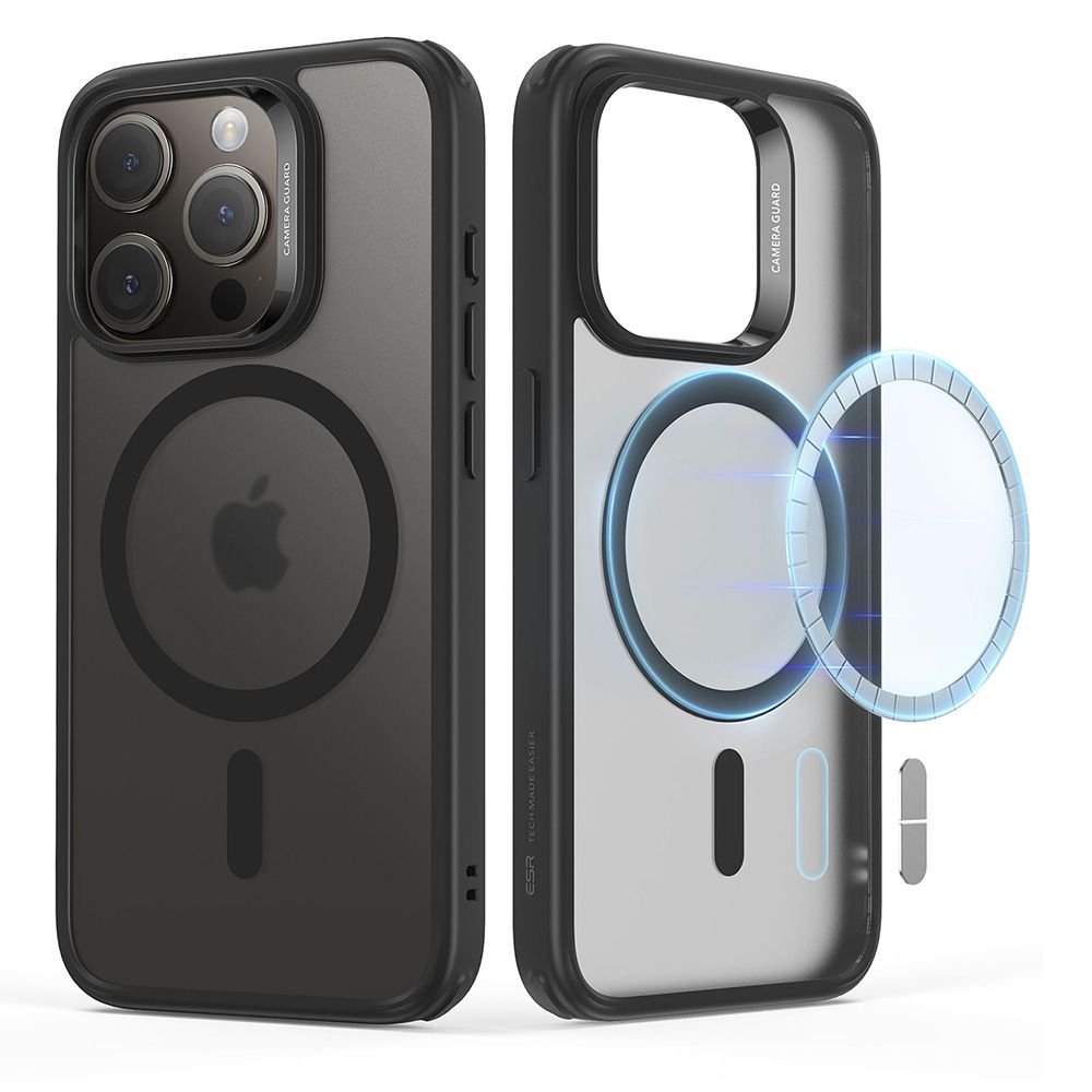 ESR iPhone 15 Pro Max Classic Hybrid Halolock Σκληρή Θήκη με Πλαίσιο Σιλικόνης και MagSafe - Frosted Black