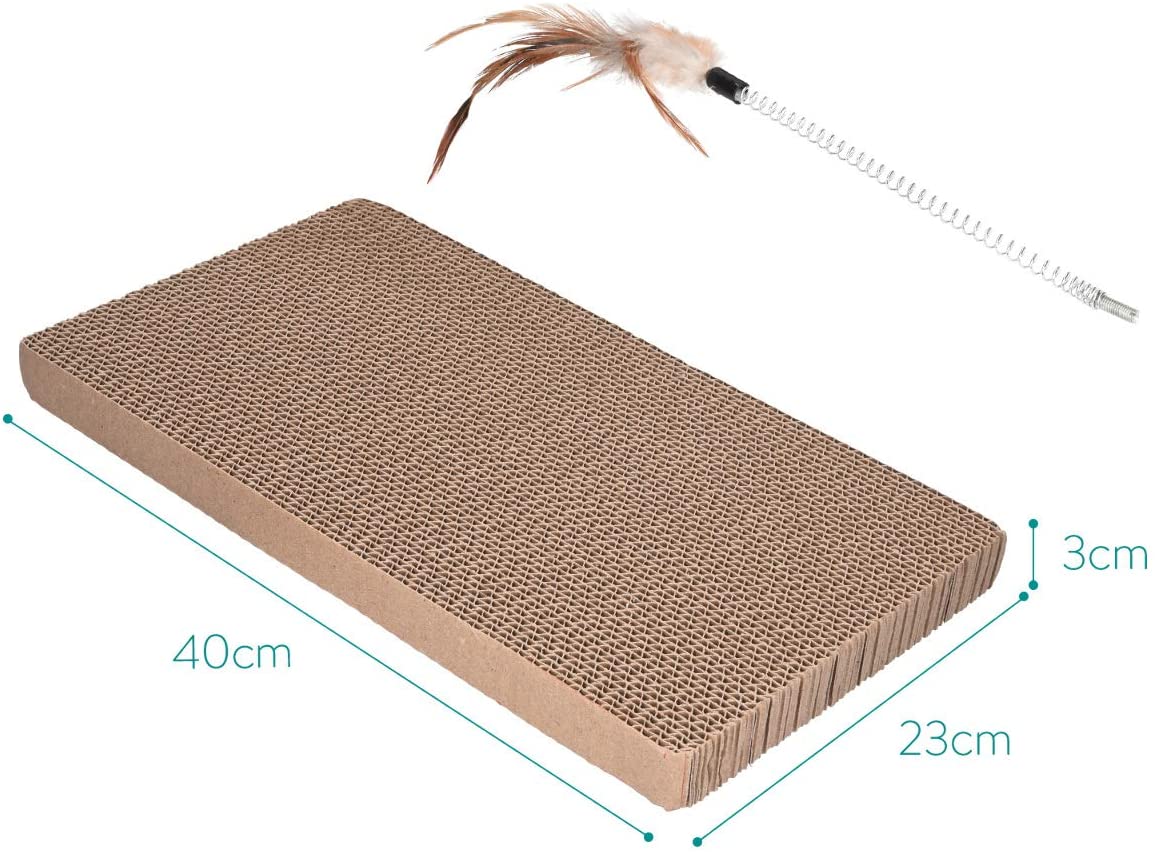 Navaris Cat Scratching Board Replacement Set - Σετ με 2 Scratch Boards για Ονυχοδρόμιο Γάτας - XXL - 40.8 x 23.3 x 3 cm - Brown - 46754.03