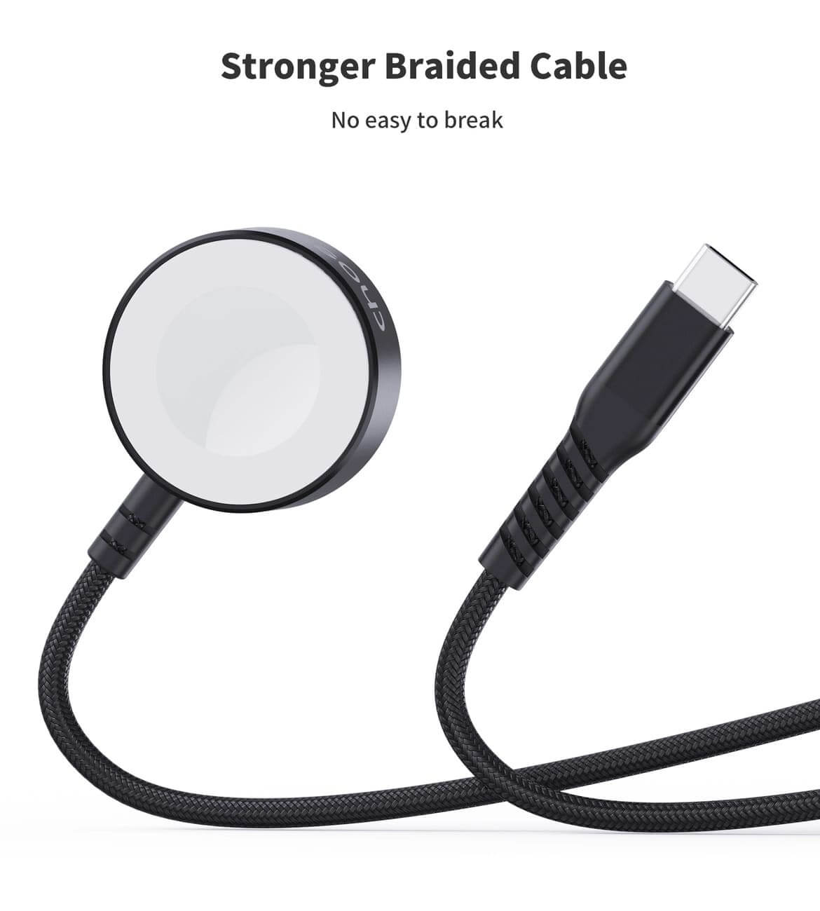 Choetech T319 MFI 5W Καλώδιο Type-C με Μαγνητική Βάση Φόρτισης για Apple Watch - 1m - Black