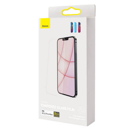 Baseus iPhone 13 Pro Max 0.3mm Anti-Blue Light Case Friendly Full Screen Αντιχαρακτικό Γυαλί Οθόνης - 2 Τεμάχια - Clear - SGBL020502