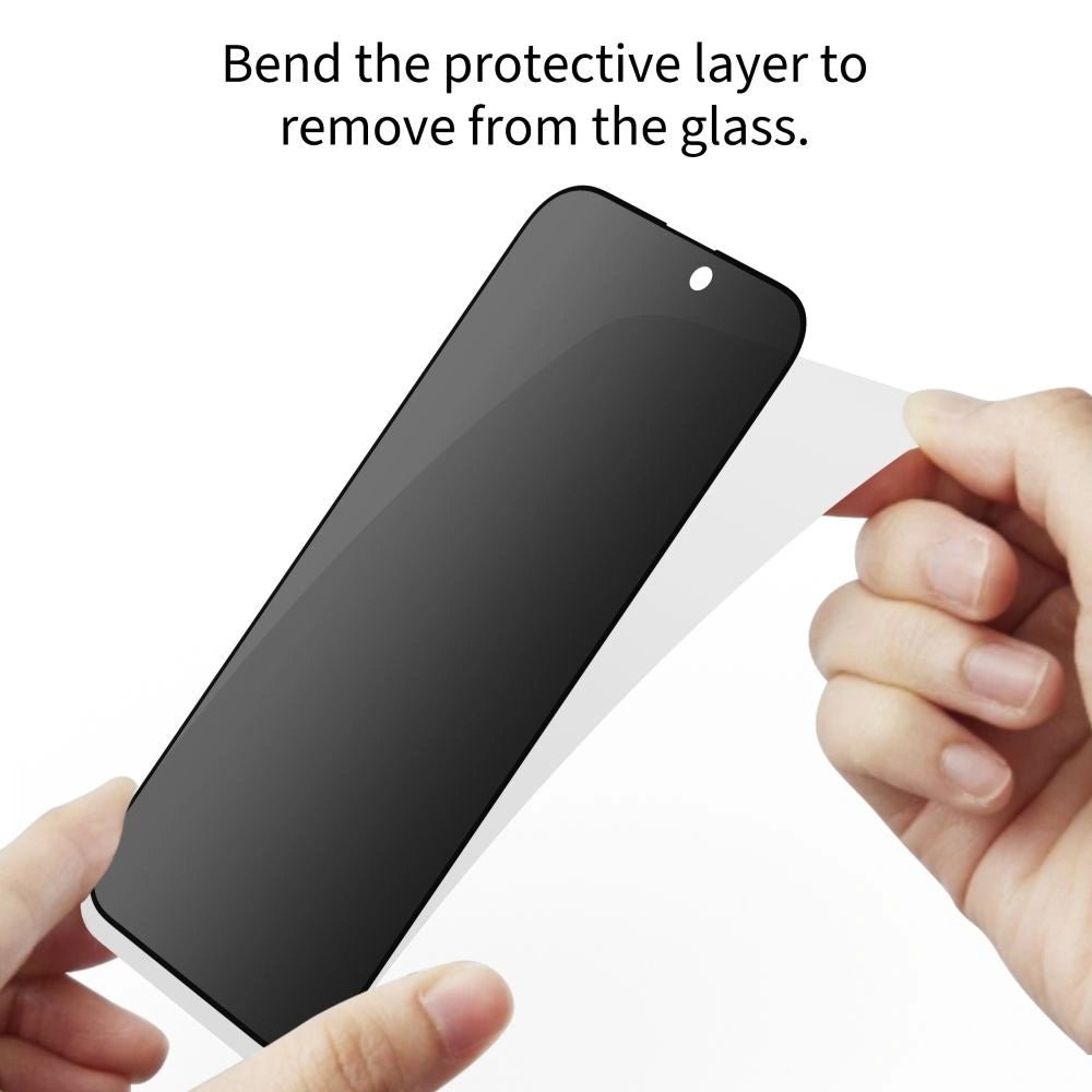 Tech - Protect iPhone 16 Pro / iPhone 17 / iPhone 17 Pro - Glass Spy+ H Full Screen Αντιχαρακτικό Γυαλί Οθόνης - Privacy - 2 Τεμάχια - Black
